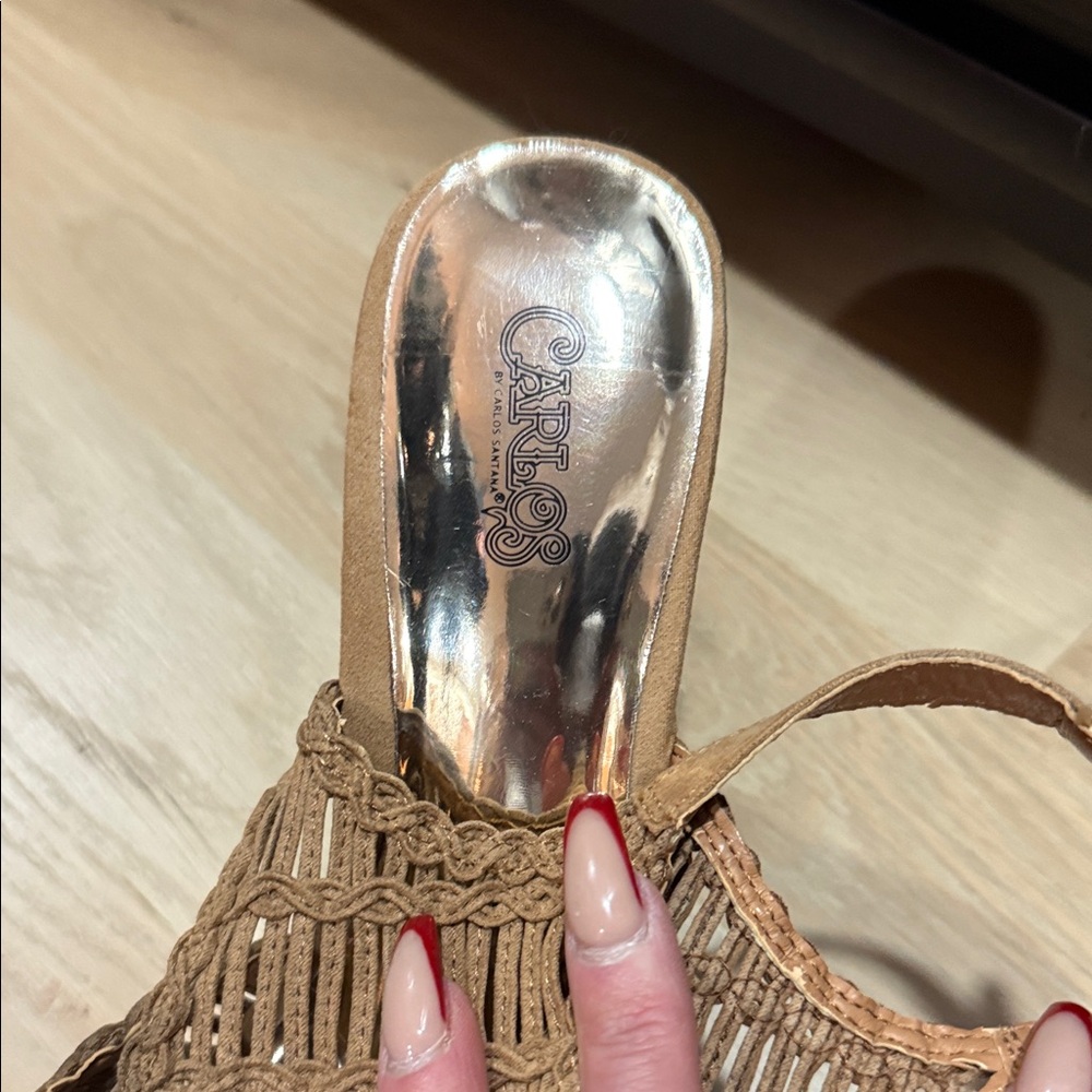 Chic Tan Wedge Sandals - Picture 6 of 6